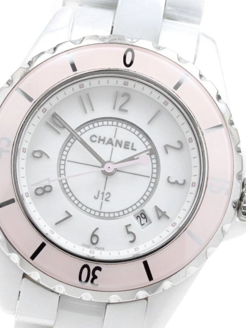 CHANEL J12 soft pink H4467 White ceramic white Dial Quartz Ladies Watch